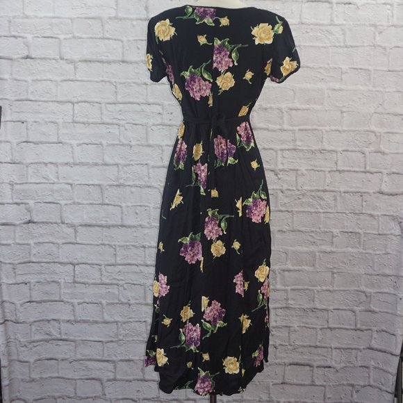 Vintage 90s Floral Midi Dress - Picture 3 of 7
